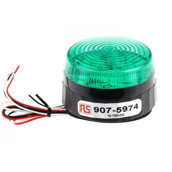 RS PRO 907-5974 Green Flashing Beacon, 10 → 100 V dc, Screw Mount, LED Bulb, IP67