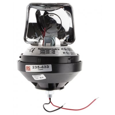 RS PRO 235-433 Rotating Beacon, 12 V dc, 24 V dc, Surface Mount, Incandescent Bulb, IP56