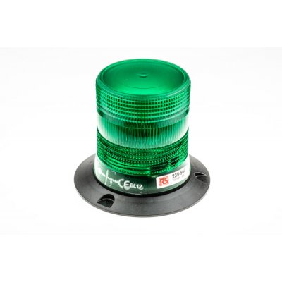 RS PRO 235-944 Xenon, Flashing Beacon V10991 Series, Green, Surface Mount, 10 → 100 V dc