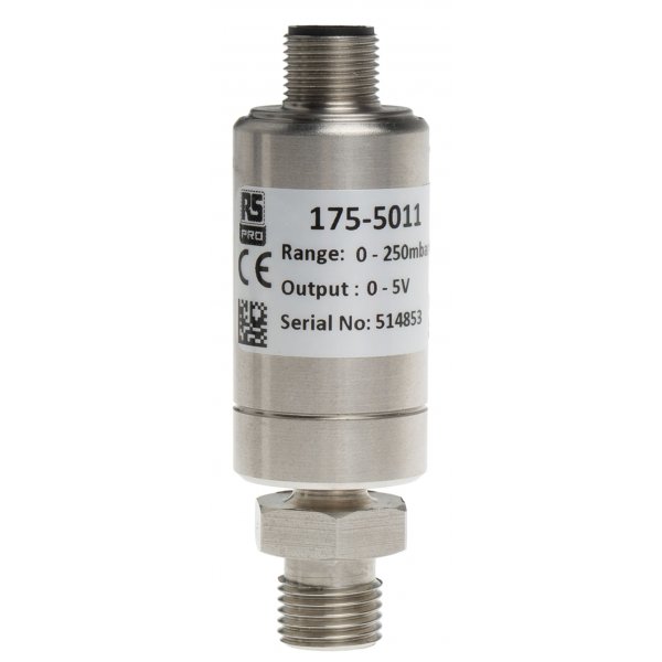 RS PRO 175-5011  Gauge Pressure Sensor, 250mbar Max Pressure Reading , 9 → 32 V dc, BSP 1/4