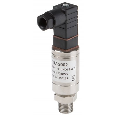 RS PRO 797-5002  Gauge for Air, Gas, Hydraulic Fluid, Liquid, Water Pressure Sensor, 400bar Max Pressure Reading , 3 → 12