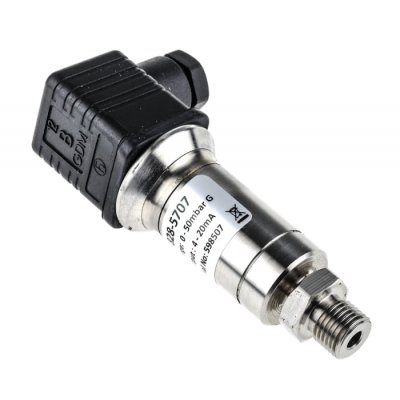 RS PRO 828-5707  Gauge for Oil, Water Pressure Sensor, 50mbar Max Pressure Reading , 9 → 32 V dc, BSP 1/4, IP65