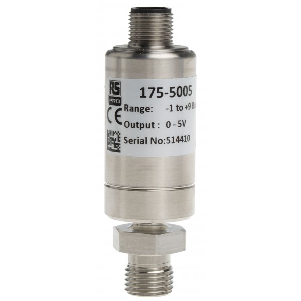 RS PRO 175-5005 Gauge Pressure Sensor, 9bar Max Pressure Reading , 9 → 32 V dc, BSP 1/4
