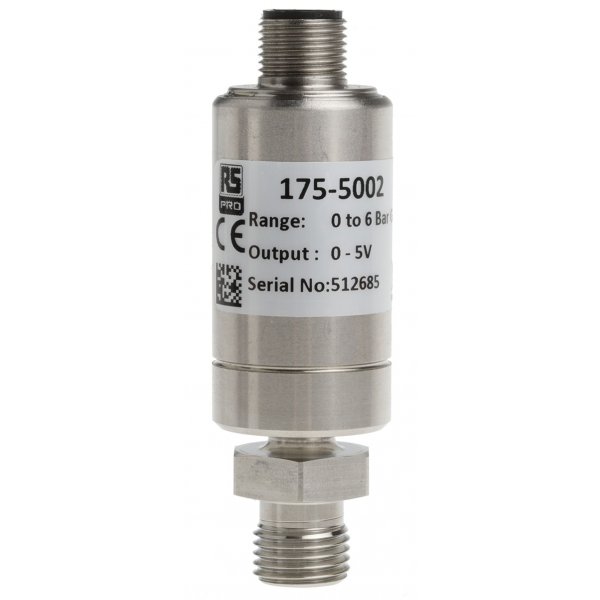 RS PRO 175-5002 Gauge Pressure Sensor, 6bar Max Pressure Reading , 9 → 32 V dc, BSP 1/4