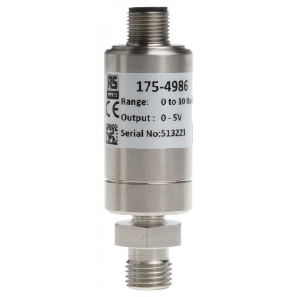 RS PRO 175-4986 Gauge Pressure Sensor, 10bar Max  9-32 V dc, BSP 1/4