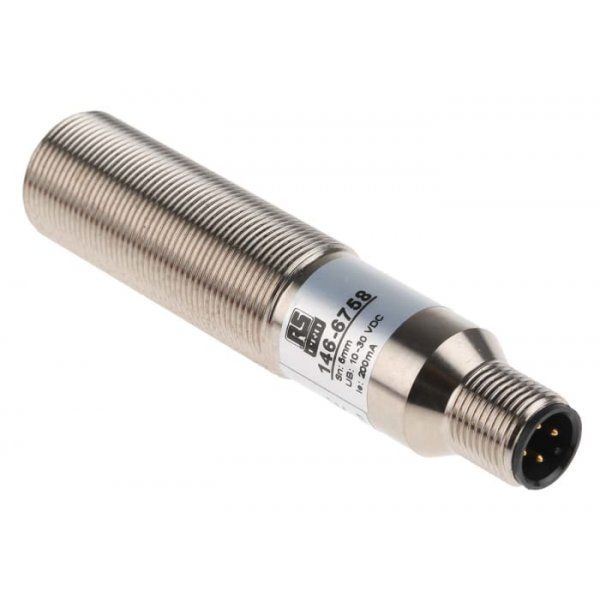 RS PRO 146-6758 Capacitive Barrel-Style Proximity Sensor, PNP Output, 5 mm Detection, IP67