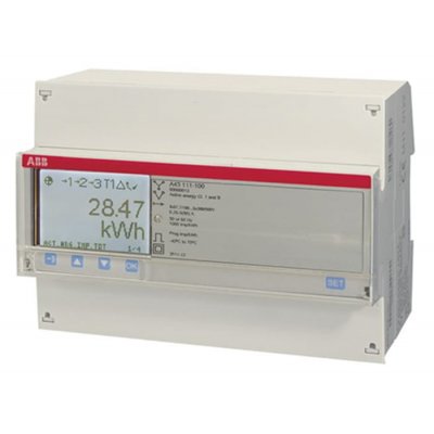ABB 2CMA170520R1000 A43 111-100 3 Phase LCD Energy Meter with Pulse Output, Type Electromechanical