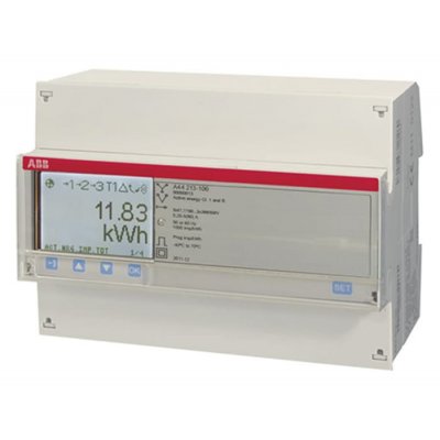 ABB 2CMA170535R1000 A44 213-100 3 Phase LCD Energy Meter with Pulse Output, Type Electromechanical