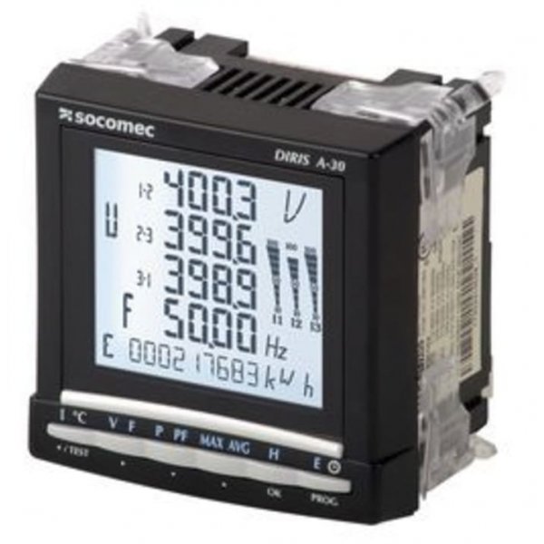 Socomec 48250406 A41 3 Phase Backlit LCD Digital Power Meter with Pulse Output