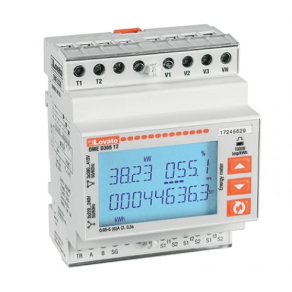Lovato DMED305T2 3 Phase LCD Digital Power Meter with Pulse Output