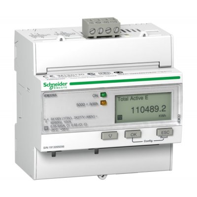 Schneider Electric A9MEM3265  3 Phase LCD Digital Power Meter with Pulse Output