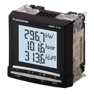 Socomec 48250402 DIRIS A20 1, 3 Phase Backlit LCD Digital Power Meter with Pulse Output