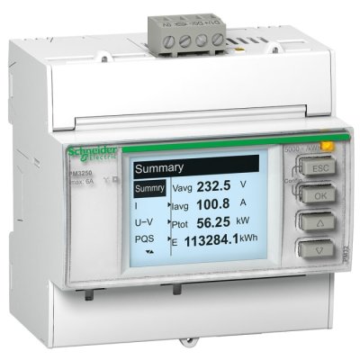 Schneider Electric METSEPM3255 PowerLogic 3 Phase Backlit LCD Energy Meter