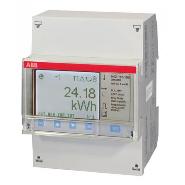 ABB 2CMA170510R1000 A42 112-100 1 Phase LCD Energy Meter, Type Transformer Connected