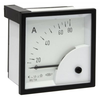 HOBUT D72SD5A/0-80A Analogue Panel Ammeter 0/80A For 80/5A CT AC, 72mm x 72mm