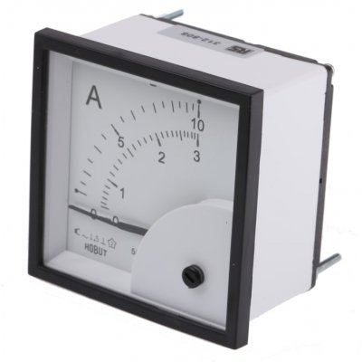 HOBUT D72MIS5A/5-001 Analogue Panel Ammeter FSD 0/5A Dual Scale 0/10A & 0/3A AC