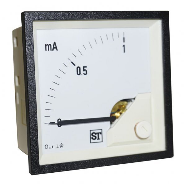 Sifam Tinsley PQ74-I12L2N1CAW0ST Analogue Panel Ammeter 1mA DC, 68mm x 68mm