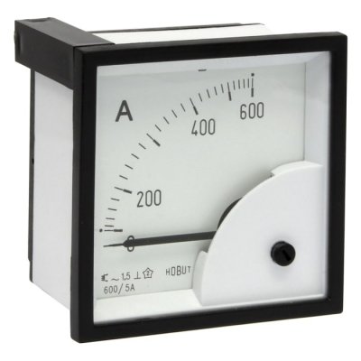 HOBUT D72SD5A/0-600A Analogue Panel Ammeter 0/600A For 600/5A CT AC