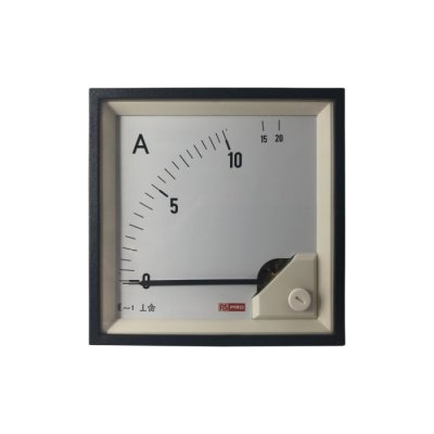 RS PRO 186-2464 Analogue Panel Ammeter 20 (Input)A AC, 96mm x 96mm, 1 % Moving Iron
