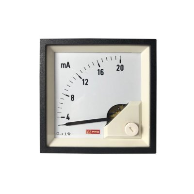 RS PRO 186-2489 Analogue Panel Ammeter 20 (Input)mA DC, 72mm x 72mm, 1 % Moving Coil