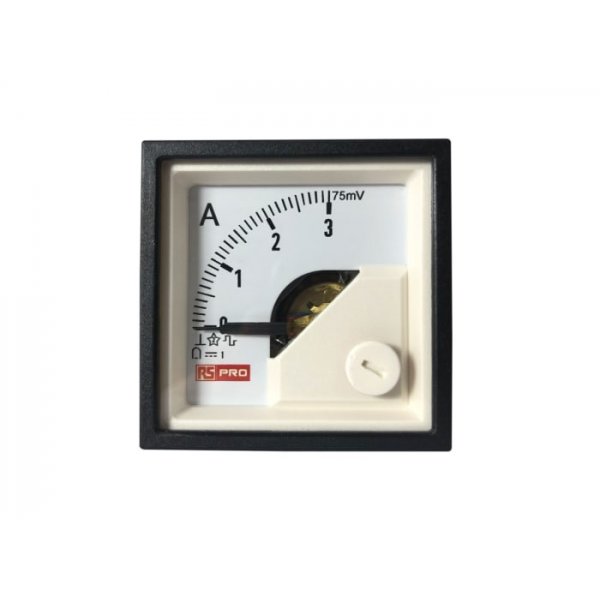 RS PRO 186-2478 RS PRO Analogue Panel Ammeter DC, 48mm x 48mm, 1 % Moving Coil