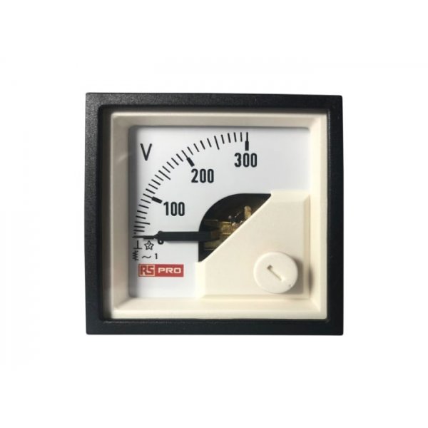 RS PRO 186-2431 Analogue Panel Ammeter AC, 48mm x 48mm, 1 % Moving Iron