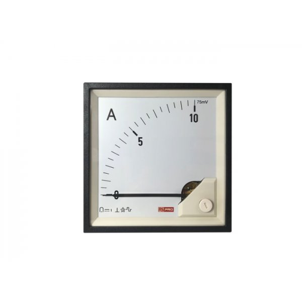 RS PRO 186-2503 Analogue Panel Ammeter DC, 96mm x 96mm, 1 % Moving Coil