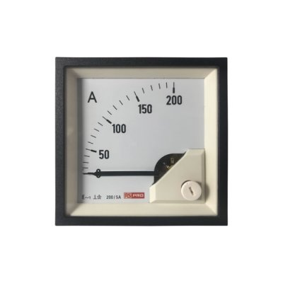 RS PRO 186-2437 Analogue Panel Ammeter 200 (Scle) A, 200/5 (CT) A, 5 (Input) A AC, 72mm x 72mm