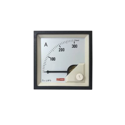 RS PRO 186-2493 Analogue Panel Ammeter DC, 72mm x 72mm, 1 % Moving Coil