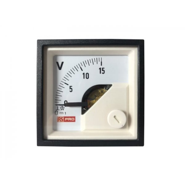 RS PRO 186-2482 Analogue Panel Ammeter DC, 48mm x 48mm, 1 % Moving Coil