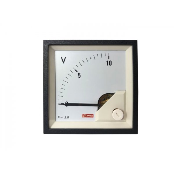 RS PRO 186-2494 Analogue Panel Ammeter DC, 72mm x 72mm, 1 % Moving Coil