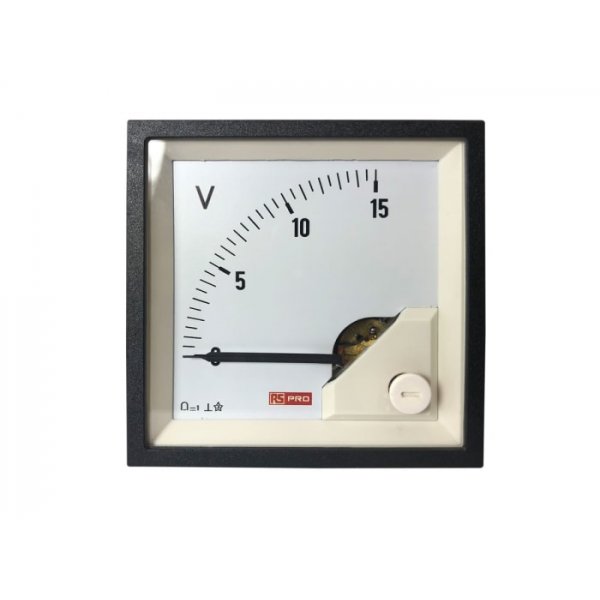 RS PRO 186-2495 Analogue Panel Ammeter DC, 72mm x 72mm, 1 % Moving Coil