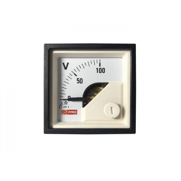 RS PRO 186-2485 Analogue Panel Ammeter DC, 48mm x 48mm, 1 % Moving Coil