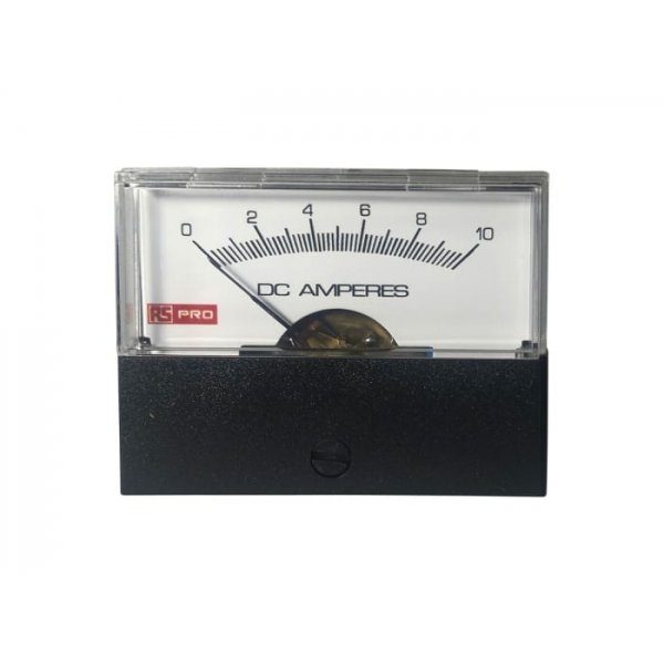 RS PRO 186-2537 Analogue Panel Ammeter 10 (Input)A DC, 57mm x 44mm