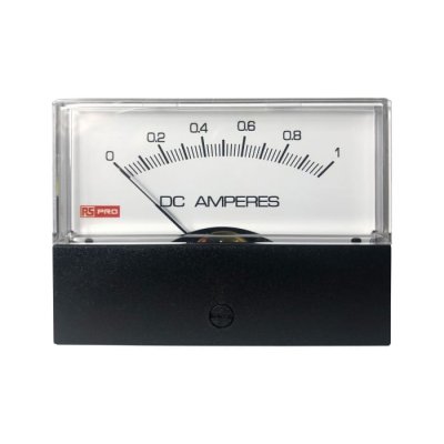 RS PRO 186-2527 Analogue Panel Ammeter 1 (Input)A DC, 76mm x 74mm