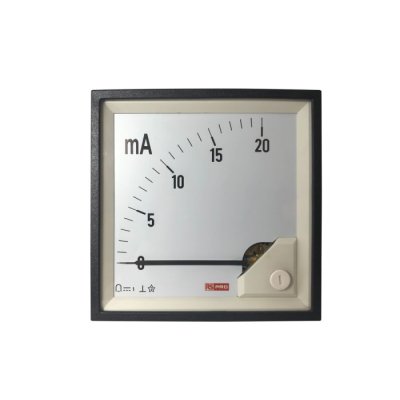 RS PRO 186-2501 Analogue Panel Ammeter 20 (Input)mA DC, 96mm x 96mm