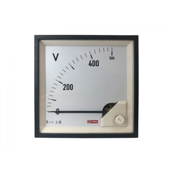 RS PRO 186-2473 Analogue Panel Ammeter AC, 96mm x 96mm, 1 % Moving Iron