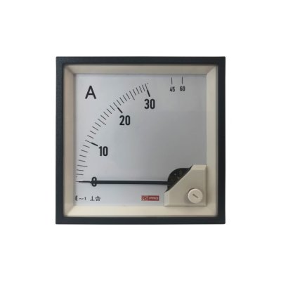 RS PRO 186-2468 Analogue Panel Ammeter 60 (Input)A AC, 96mm x 96mm
