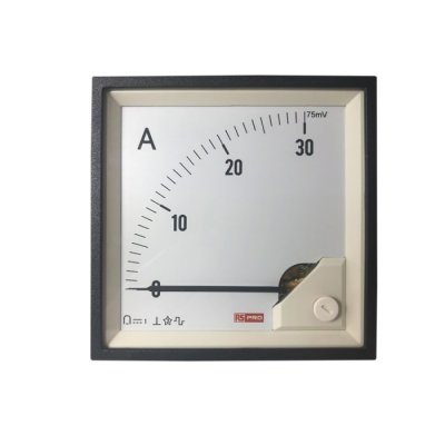 RS PRO 186-2504 Analogue Panel Ammeter DC, 96mm x 96mm, 1 % Moving Coil