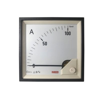 RS PRO 186-2505 Analogue Panel Ammeter DC, 96mm x 96mm, 1 % Moving Coil