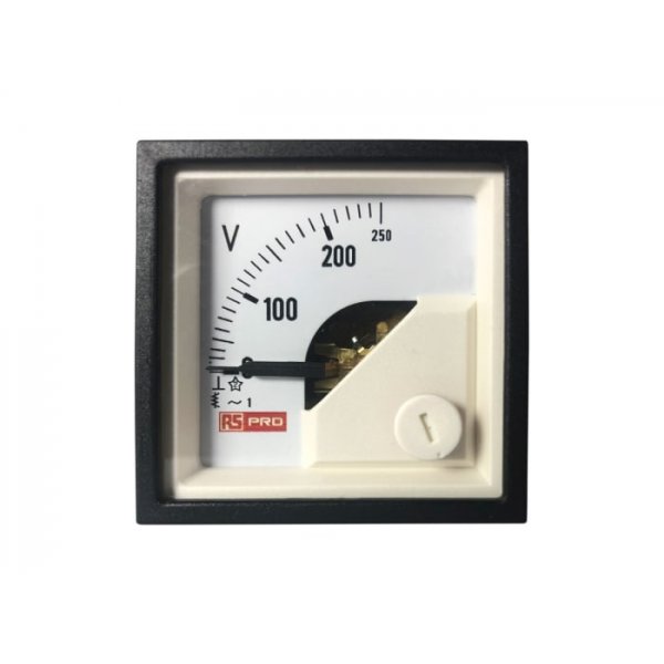 RS PRO 186-2430 Analogue Panel Ammeter AC, 48mm x 48mm, 1 % Moving Iron