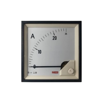 RS PRO 186-2460 Analogue Panel Ammeter 25 (Input)A AC, 96mm x 96mm, 1 % Moving Iron