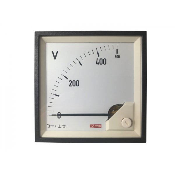 RS PRO 186-2513 Analogue Panel Ammeter DC, 96mm x 96mm, 1 % Moving Coil