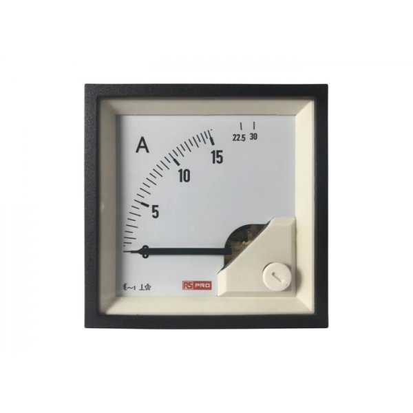 RS PRO 186-2448 Analogue Panel Ammeter 30 (Input)A AC, 72mm x 72mm, 1 % Moving Iron