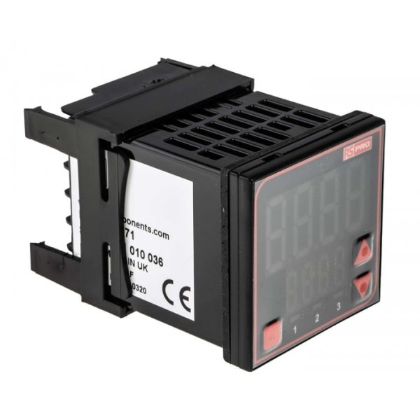 RS PRO 124-1071  Temperature Controller, 48 x 48mm, 3 Output Relay, SSR, 110 → 240 V ac Supply Voltage