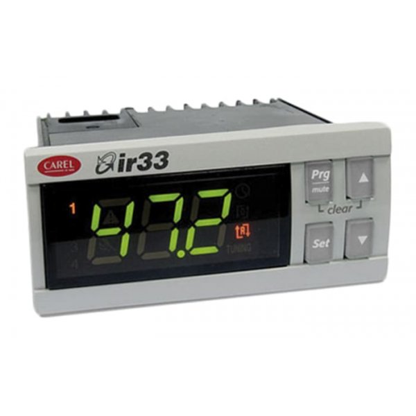 Carel IR33W7HR20 Panel Mount PID Temperature Controller, 76.2 x 34.2mm, 2 Output Relay