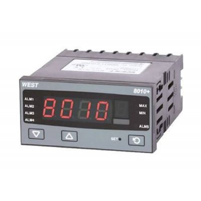 West Instruments P8010-2101-0000 Temperature Controller, 96 x 48 (1/8 DIN)mm, 2 Output Relay