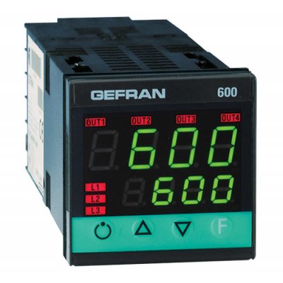Gefran 600-R-D-0-0-1 Temperature Controller 2 Output Logic, Relay