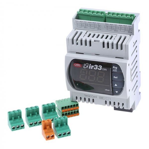 Carel DN33Z9MR20 On/Off Temperature Controller, 110 x 70mm, 4 Output, 24 V ac