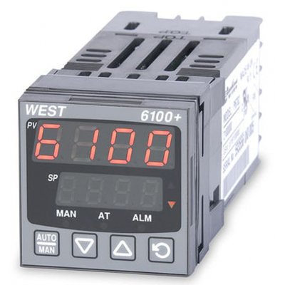 West Instruments P6100-2-1-1-0-0-2-2 PID Temperature Controller 1 Input, 2 Output Relay, 24 - 48 V ac/dc